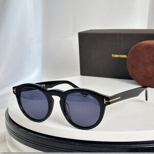 Tom Ford Round Acetate Sunglasses - Black
